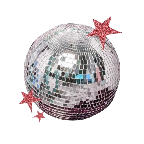  a discoball w stars around it